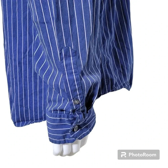 American Eagle Blue Striped XL Shirt - Picture 4 of 8